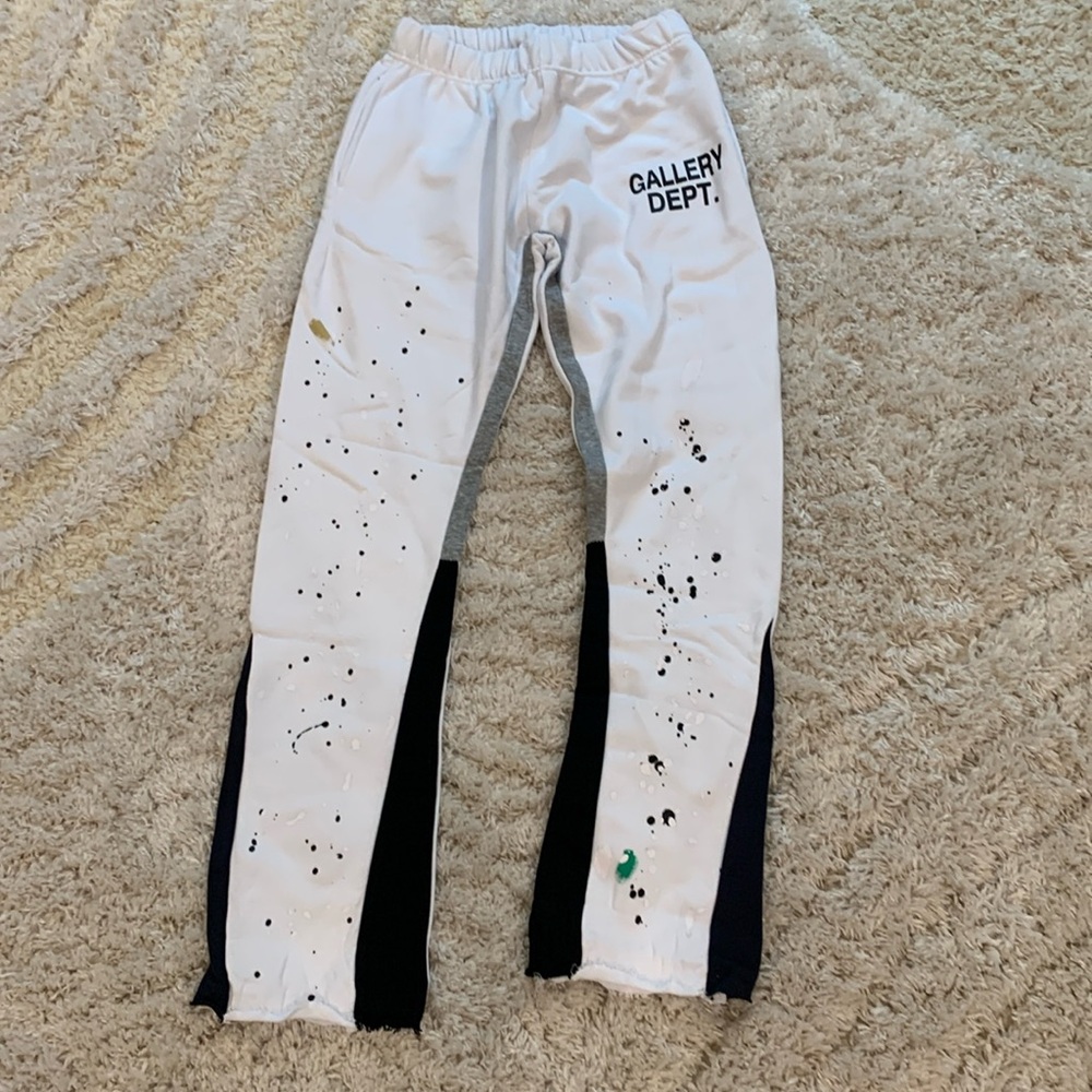 Gallery Dept Paint Splatter White Flared Sweatpants Men’s Size Large